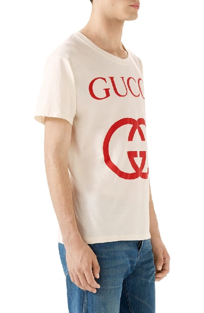 Shop Gucci New Logo T-shirt In Yellow/ Red