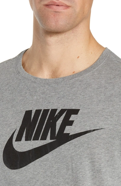 Shop Nike Nsw Futura Icon Long Sleeve T-shirt In Carbon Heather/ Black