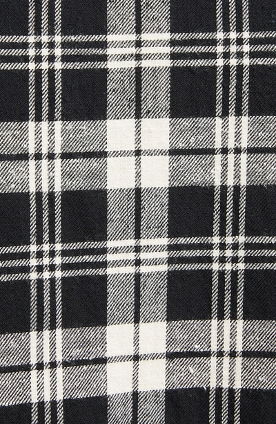 Shop Saint Laurent Plaid Twill Western Shirt In Black White Check