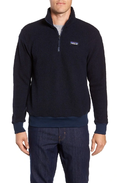 Shop Patagonia Woolyester Fleece Quarter Zip Pullover In Classic Navy