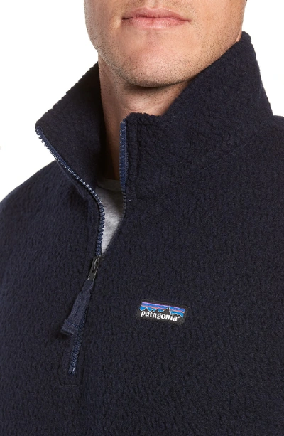 Shop Patagonia Woolyester Fleece Quarter Zip Pullover In Classic Navy