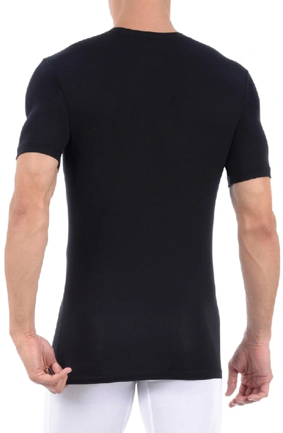 Shop Tommy John Second Skin Micromodal Deep V-neck Undershirt In Black