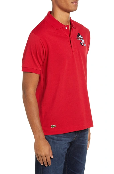 Disney Mickey Mouse Regular Fit Polo In Be7 Lighthouse Red Lighthouse