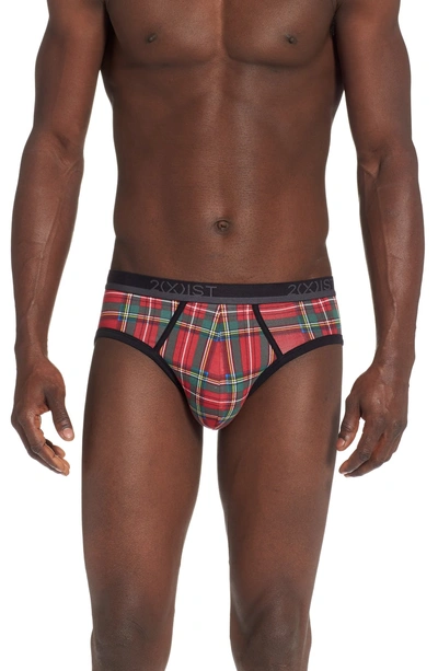 Shop 2(x)ist 4-pack No-show Stretch Briefs In Scooter Red/ Lead/ Candy Print