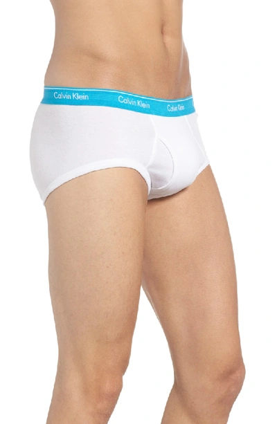 Shop Calvin Klein 4-pack Cotton Briefs In White W/ Blue/ Green/ Grey