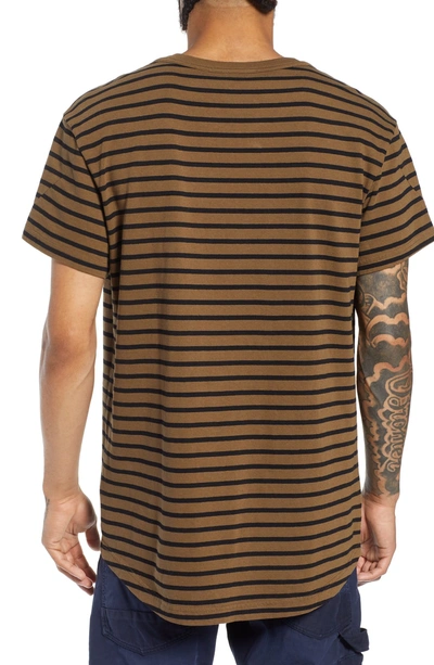 Shop G-star Raw Starkon Stripe T-shirt In Wild Olive/ Dark Black