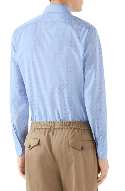Shop Gucci G-allover Fil Coupe Sport Shirt In Light Skye Blue