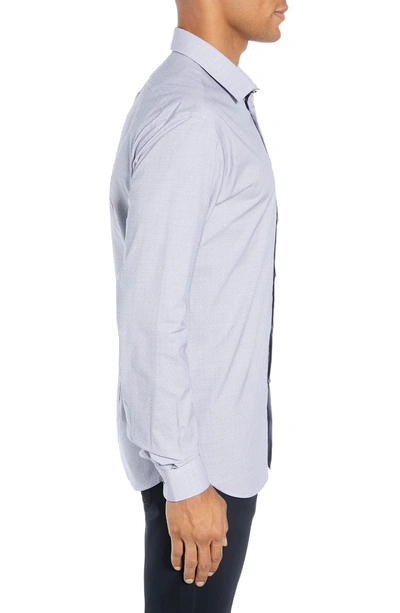 Shop John Varvatos Slim Fit Stretch Check Dress Shirt In Indigo