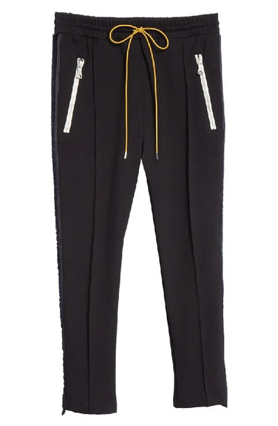 Shop Rhude Stripe Slim Fit Pants In Black