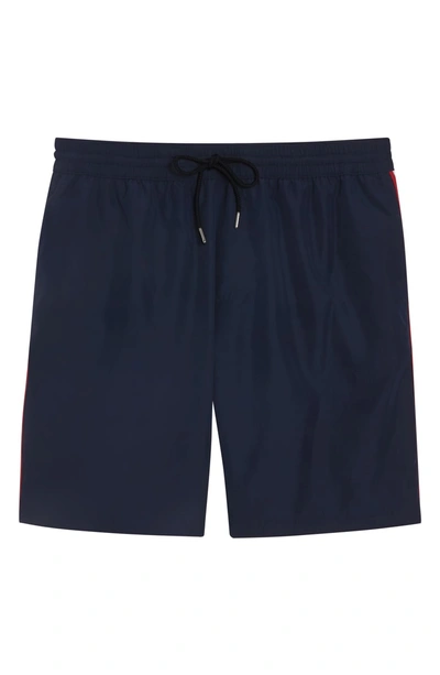 Shop Burberry Guildes Swim Trunks In Navy
