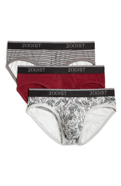 Shop 2(x)ist 3-pack No-show Briefs In Cloud Grey/ Tawny Port/ Lead