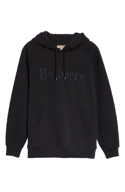 Shop Burberry Clarke Logo Hoodie In Black