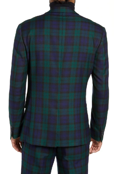 Shop Topman Plaid Slim Fit Suit Jacket In Navy Multi
