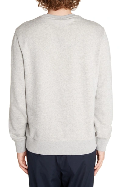 Shop Moncler Logo Crewneck Sweatshirt In Dark Grey