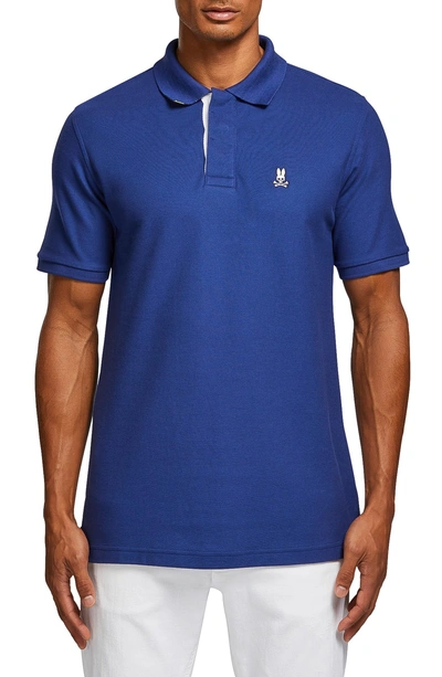 Shop Psycho Bunny Porthill Polo Shirt In Blue Print