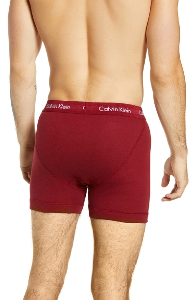 Shop Calvin Klein 3-pack Boxer Briefs In Scarab/ Bluesteel/ Biking Red