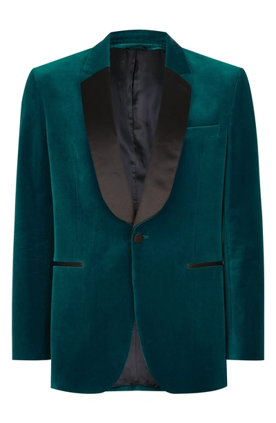 Shop Topman Casely Hayford Skinny Fit Velvet Blazer In Blue Multi