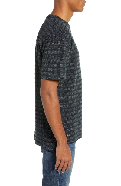 Shop Native Youth Jacquard Stripe Pocket T-shirt In Indigo