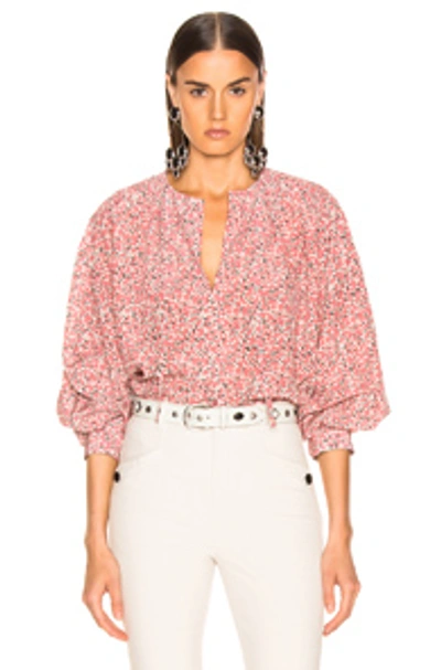 Shop Isabel Marant Amba Top In Abstract,pink