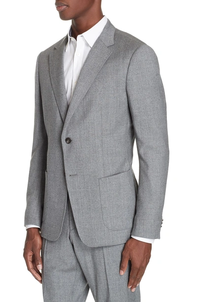 Shop Z Zegna Wash And Go Trim Fit Solid Wool Suit In Silver