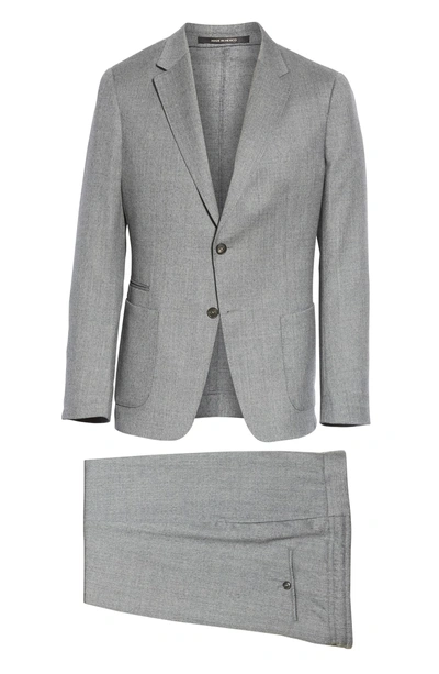 Shop Z Zegna Wash And Go Trim Fit Solid Wool Suit In Silver