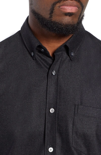 Shop Hugo Boss T-rafael Long Sleeve Slim Fit Flannel Sport Shirt In Grey
