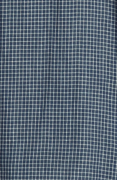 Shop Vince Slim Fit Double Knit Plaid Sport Shirt In Indigo/ Sail