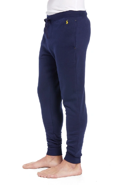 Shop Polo Ralph Lauren Brushed Jersey Cotton Blend Jogger Pants In Cruise Navy