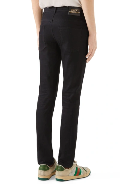 Shop Gucci Skinny Fit Jeans In Black