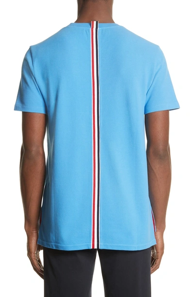 Shop Thom Browne Stripe Crewneck T-shirt In Light Blue
