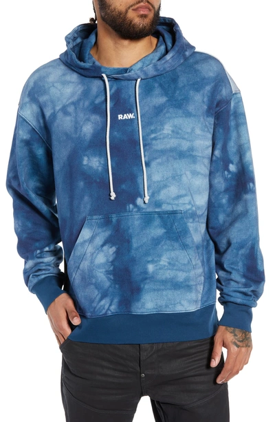 Shop G-star Raw Cryrer Waterfall Hooded Sweatshirt In Teal Blue