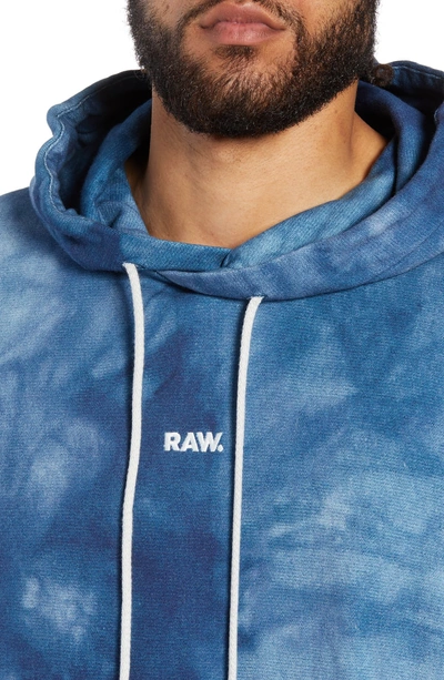 Shop G-star Raw Cryrer Waterfall Hooded Sweatshirt In Teal Blue