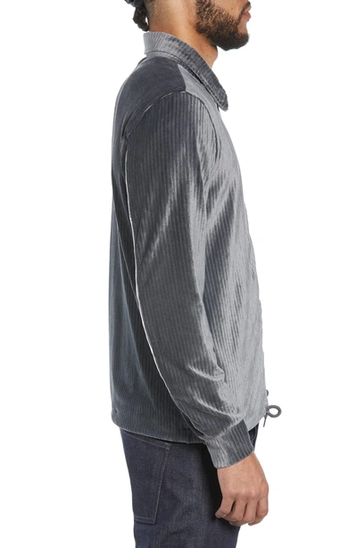 Shop Native Youth Ribbed Velour Jacket In Grey