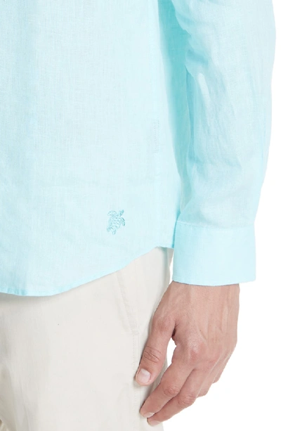 Shop Vilebrequin Linen Shirt In Blue