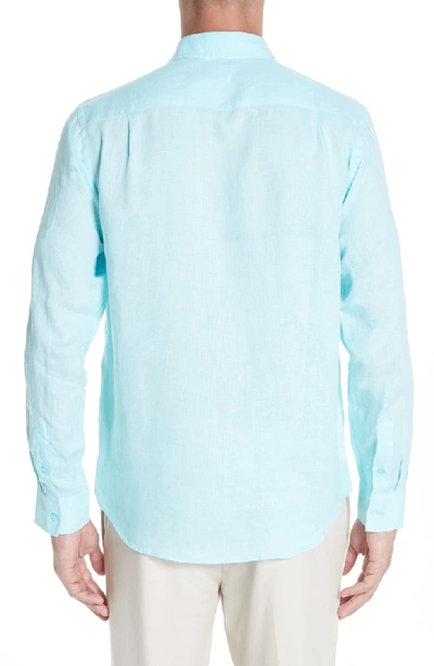 Shop Vilebrequin Linen Shirt In Blue