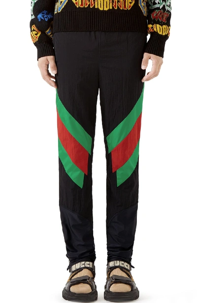 Shop Gucci Stripe Track Pants In Black