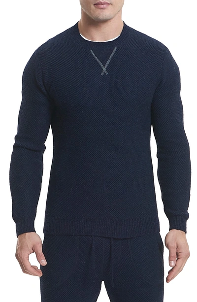 Shop Goodlife Slim Fit Crewneck Sweater In Midnight Navy