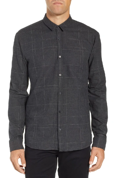 Shop Hugo Ero Extra Slim Flannel Shirt In Grey
