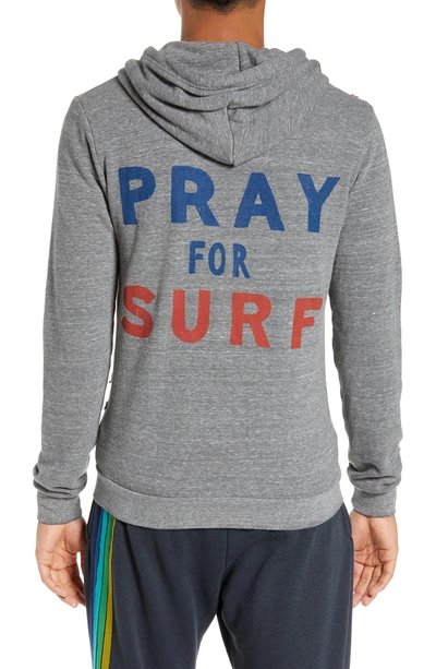 Shop Aviator Nation Pray For Surf Zip Hoodie In Heather Grey