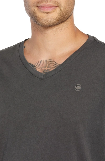 Shop G-star Raw Starkton Solid V-neck T-shirt In Dark Black