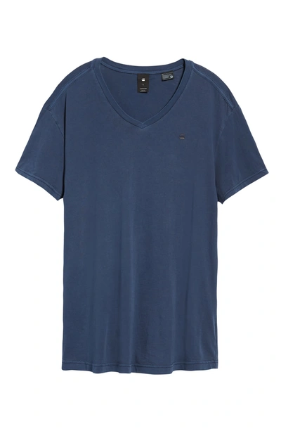 Shop G-star Raw Starkton Solid V-neck T-shirt In Sartho Blue