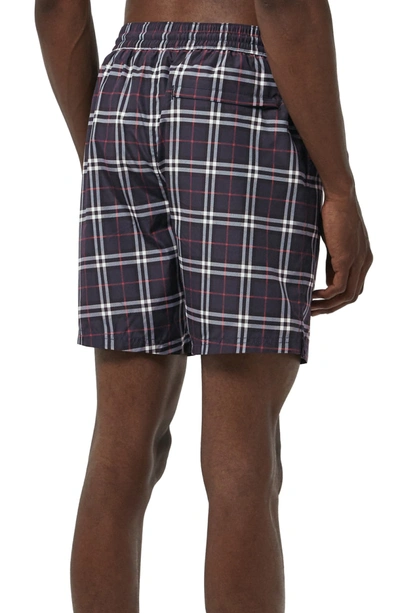 Shop Burberry Guildes Swim Trunks In Navy