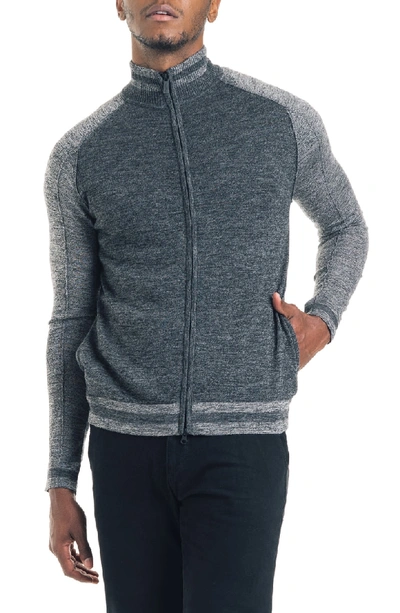 Shop Good Man Brand Modern Slim Fit Merino Wool Track Jacket In Black