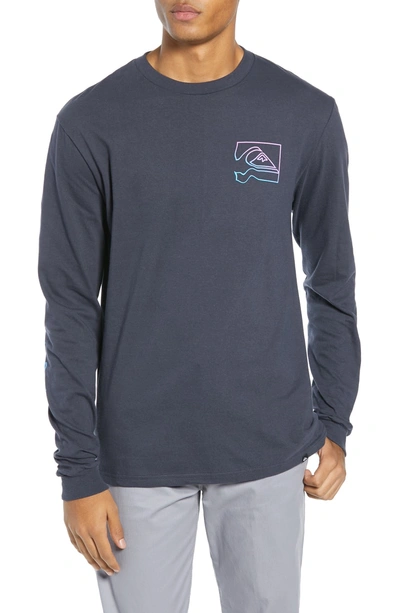 Shop Quiksilver Distortion T-shirt In Blue Nights