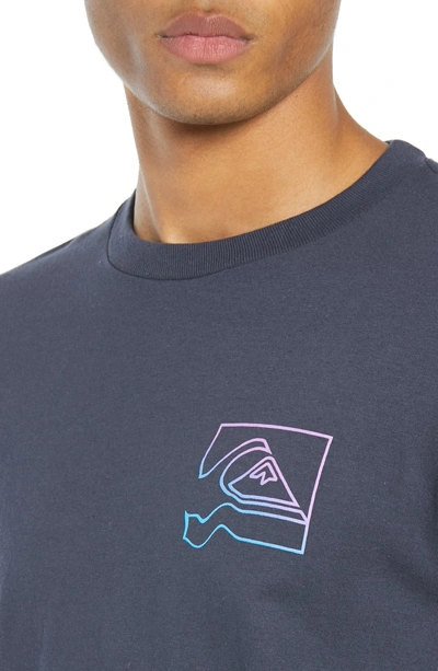 Shop Quiksilver Distortion T-shirt In Blue Nights