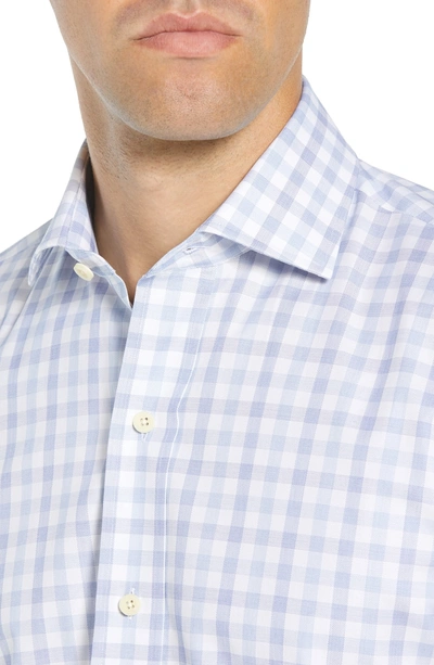 Shop Ledbury Corbly Trim Fit Check Dress Shirt In Light Blue