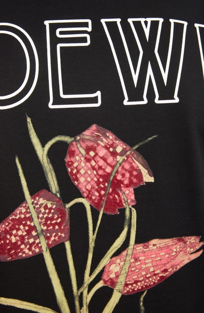 Shop Loewe Charles Rennie Mackintosh Collection Botanical Print T-shirt In 1100-black