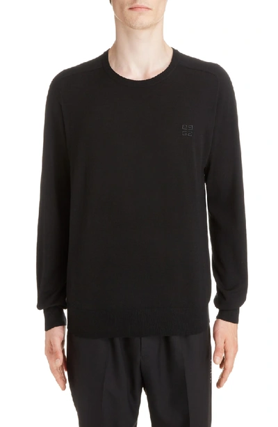 Shop Givenchy 4g Wool Crewneck Sweater In Black