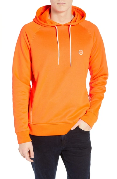 Shop Scotch & Soda Club Nomade Hooded Sweatshirt In Fluo Orange