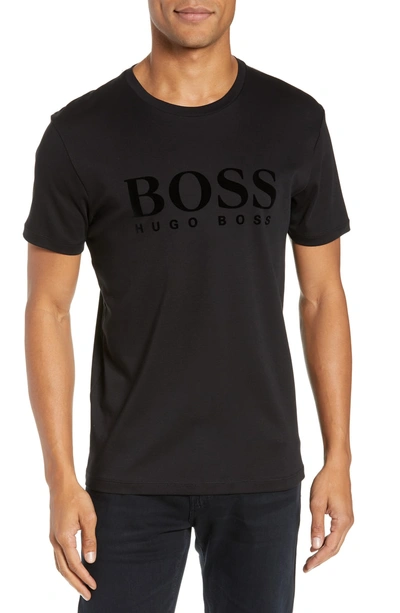 Shop Hugo Boss Tessler Slim Fit Flock Logo T-shirt In Black